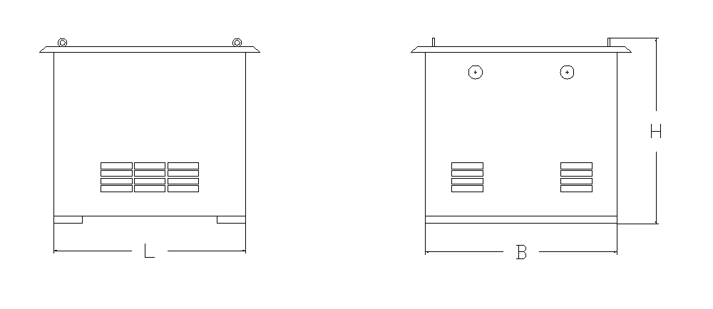  The External Dimensions Diagram of CSD Series 1-400KVA Three-Phase Marine Transformer